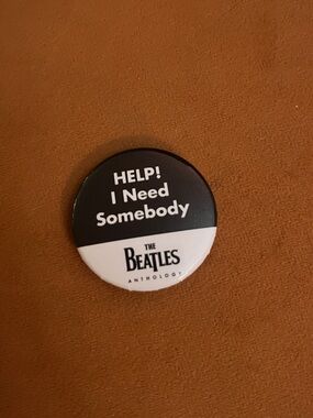The Beatles Black & White HELP! Pin Badge